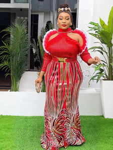 Buy Christmas Party Plus Size Dresses Luxurious Velvet Material |  Alibaba.com