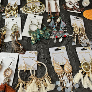 مجوهرات بالجملة نمط بوهيمي أقراط شرابة طويلة أقراط كريستال حرفية محبوكة - Product Image 3