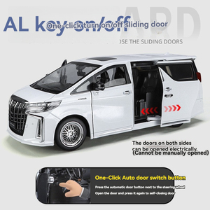 Modelo de Auto de Aleación <span class=keywords><strong>Toyo</strong></span> Ta Alphard a Escala 1:18 con Sonido y Luz, Puertas Abatibles, Juguete de Colección - Product Image 2