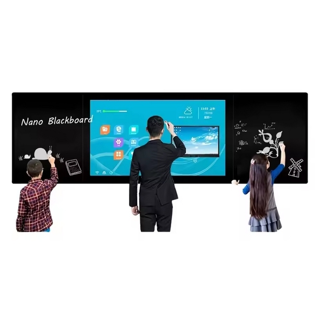 Customized Sliding Smart Board 20 Points Touch Screen Teaching Interactive Nano Blackboard for Classroom Schools