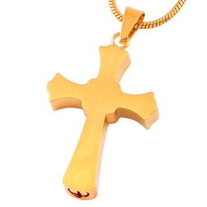 Cofanetto per Ceneri di Animali Domestici in Acciaio Inossidabile 316L Dorato Inossidabile con Smalto Nero a Croce, Gioiello Classico Ortodosso per Bambini, per Ricordo - Product Image 4