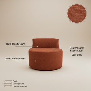 Divano Moderno Senza Telaio Nisco, Schiuma Memory da 3cm, Seduta in Tessuto, Poltrona Compatta Sottovuoto per Soggiorno e Appartamento - Product Image 2