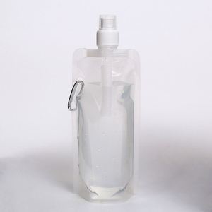 Bolsa de Agua Plegable y Portátil de 480 ml para Viajes y Deportes, Bolsa de Agua de Plástico para Camping con Gancho Mosquetón - Product Image 4