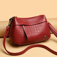 Sac à bandoulière pour femme, nouveau style 2026, en cuir PU, fermeture éclair, multi-compartiments, logo kangourou, en cuir synthétique souple