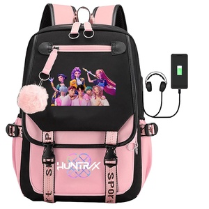 KPop Cadı Avcısı Filmi Çevre Baskılı Sırt Çantası Oxford Kumaş Kürk Topu Tasarım Nefes Alabilir Yük Azaltma Öğrenci Kampüs Çantası - Product Image 3