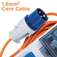 Kit d'alimentation électrique mobile pour camping-car 15M avec RCD et MCB et câble H05VV-F 3*1.5mm avec prise secteur CEE