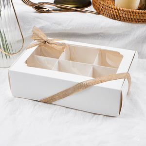 Hot-Sale Großhandel Mond-Puff-Keks Macarons Cupcake Dessert Weiße Transparente <span class=keywords><strong>Box</strong></span> mit 6 Trennwänden Kuchenbox - Product Image 4
