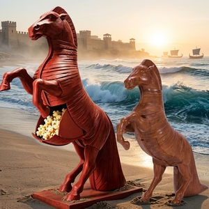 <span class=keywords><strong>Figurine</strong></span> de Cheval de Troie en résine, objet de collection, décoration de bureau et de maison, produit dérivé du film La Odyssée, mythologie grecque antique - Product Image 6