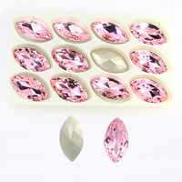 Strass en verre en forme de navette Dongzhou, pierres fantaisie K9, vente en gros, perles en cristal 3D pour bijoux, accessoires de bricolage