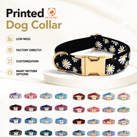 Collier pour chien imprimé marguerite tendance, collier floral mignon pour chiens, collier réglable pour chiens de petite, moyenne et grande taille, pour la promenade quotidienne en extérieur