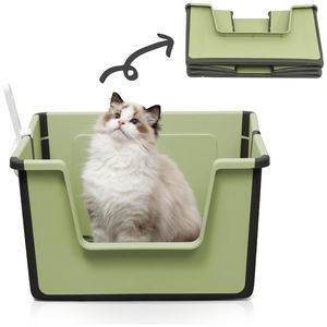 Nouveau type de voyage conception pliable boîte à litière pour chat à toit ouvert avec pelle pour boîte de couleur comme cadeau pour chat <span class=keywords><strong>et</strong></span> ami - Product Image 1