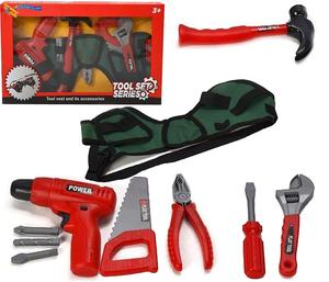 Ensemble d'outils en plastique pour enfants ceinture de travail avec accessoires bricolage Construction semblant jouer perceuse de travail pour les enfants - Product Image 3