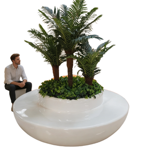 Banc rond en fibre de verre pour piscine – Siège extérieur surdimensionné et durable pour parc, salle de sport, hôpital, centre commercial avec design moderne - Product Image 5