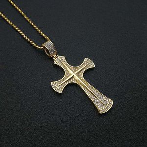 Collar con Colgante <span class=keywords><strong>de</strong></span> Cruz Hiphop <span class=keywords><strong>de</strong></span> Acero Inoxidable, <span class=keywords><strong>Cadena</strong></span> Minimalista Personalizada, Collares Pulidos <span class=keywords><strong>para</strong></span> Parejas, <span class=keywords><strong>para</strong></span> Hombre y Mujer - Product Image 3