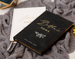 <strong>Personalised</strong> <strong>Wedding</strong> Guest <strong>Book</strong> Sewing Binding Hardcover Wood Cover A5/A6 Size Guests' Precious Memories Vows Wishes Enclosed - Product Image 6