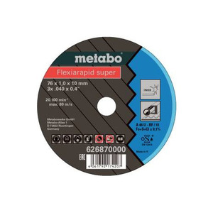 Disque de coupe super rapide Metabo Flexiarapid 76 x 1,0 x 10 mm Inox pour la découpe des métaux - Product Image 1