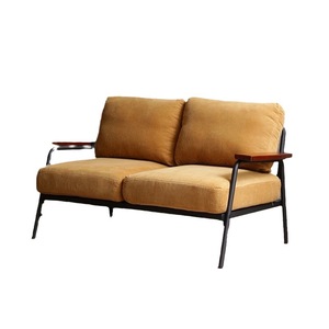 Sofá doble de hierro estilo industrial Loft retro, pequeño apartamento americano café sofá silla gabinete sala de estar silla relajante - Product Image 6