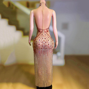 <span class=keywords><strong>Abito</strong></span> da Festa <span class=keywords><strong>Rosso</strong></span> Diamante, Vestito di Lusso per Serate Eleganti con Cristalli, <span class=keywords><strong>Spacco</strong></span> Alto, <span class=keywords><strong>Abito</strong></span> da Club Sexy per Feste - Product Image 6
