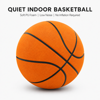 Ballon de basket silencieux d'entraînement en intérieur Elite Taille 7, 29,5 pouces, mousse PU, 340g, toucher doux et faible bru