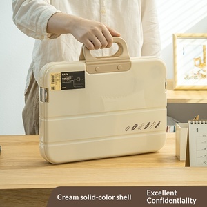 Transparent Plastic <b>File</b> Box <b>File</b> <b>Storage</b> Box Desktop <b>Storage</b> Portable Data Box Student Office Supplies Document Data Box - Product Image 2