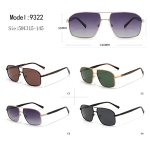 Gafas de sol rectangulares con montura completa, montura dorada, lentes degradadas, 100% de protección UV, unisex, para actividades al aire libre para adultos - Product Image 3