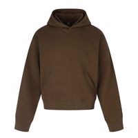 Sweat-shirt à capuche unisexe en coton épais de style américain, couleur unie, coupe décontractée et polyvalente pour l'automne