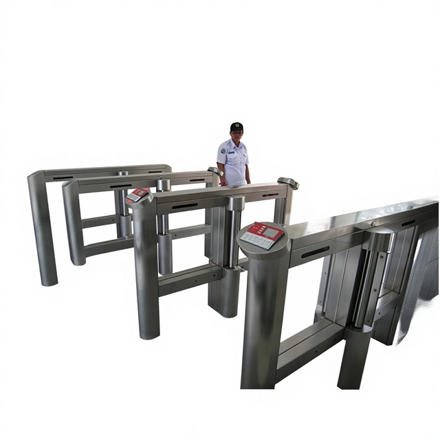 Twin-motor Pivot Barrier Optical Voucher Reader Identity Synchronization Hub for Foyer Ingress and Access Portal CE