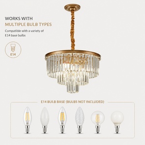 Lámpara de Araña Moderna de Hierro y Cristal E14 LED, Estilo Industrial Americano, Altura Ajustable, Regulable, para Sala de Estar, Hogar, Hotel - Product Image 4