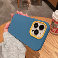 Coque de téléphone en silicone liquide souple 3-en-1 couleur bonbon pour iPhone 18 Pro Max 17 16 15 14 13 12 11 XR, antichoc, pare-chocs PC TPU