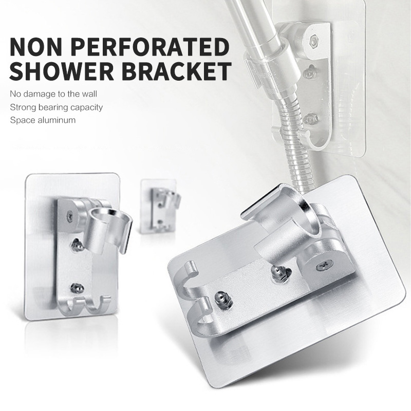 Shower holder aluminum self-adhesive