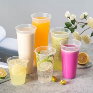 Vaso de Plástico Transparente con Logotipo Personalizado, 16oz 24oz 32oz, Vaso Desechable Transparente para Smoothies, Vaso de PP para Té con Leche Boba, para Café Frío o Caliente - Product Image 5