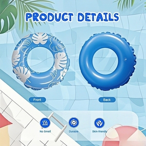 Anneau de natation gonflable en PVC bleu et blanc personnalisé pour les enfants pour les jeux aquatiques d'été et les activités de <span class=keywords><strong>plage</strong></span> - Product Image 2