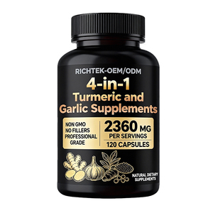 Suplementos de Cúrcuma e Alho 4 em 1 com BioPerine 2360mg Cápsulas de Raiz de Cúrcuma e Gengibre com Alho 120 Cápsulas - Product Image 1