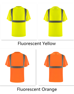 <span class=keywords><strong>T</strong></span>-<span class=keywords><strong>shirt</strong></span> de sécurité réfléchissant à logo personnalisé, style basique, prix abordable, haute visibilité ANSI CE, imperméable et respirant 100% - Product Image 4