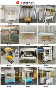 SMOOTH Carro de alta calidad Soporte para pasteles Rueda de lujo Metal Oro Acero inoxidable Carrito para dulces - Product Image 3