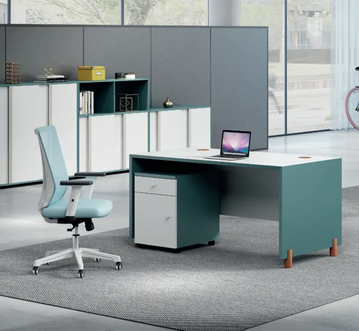 modern MDF manager office table 2020 Foshan latest L shape office computer desk