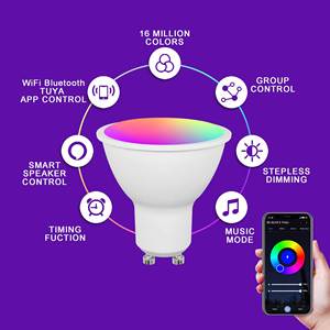 <span class=keywords><strong>Ampoule</strong></span> intelligente Tuya GU10 5W LED GU10 RGB 3CCT WiFi Dim to Warm GU10 Projecteurs intelligents - Product Image 2