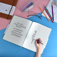 Carnet de notes A6 personnalisable à spirale avec grille, couverture en lin, logo personnalisé, organiseur de bureau avec couverture en cuir Lokta pour les mathématiques