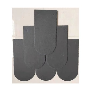 Natural Black <b>Slate</b> Stone Roof Tile Outdoor European Design Style with Split Surface Finishing - Product Image 5