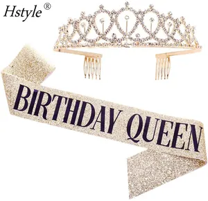 יום הולדת מלכת אבנט ריינסטון נזר ערכת 21st 30th יום הולדת מתנות נשים יום הולדת ספקי צד SD496