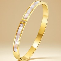 Gelang Baja Anti Karat Lapis Emas 18k PVD Grosir, Anti Kusam, untuk Perhiasan Wanita Modis