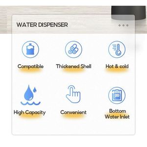 Distributeur d'eau chaude et froide sur pied en plastique grande capacité, chargement par le bas, facile à nettoyer, électrique, pour usage domestique et hôtelier - Product Image 2