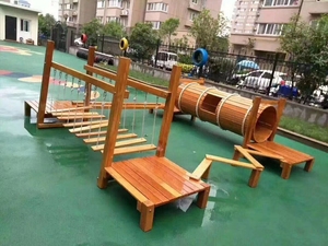 Cadre d'escalade en bois de qualité sûre pour les enfants de l'école mur d'escalade en bois rampant ensemble de jeu de Fitness pour les activités de groupe - Product Image 5