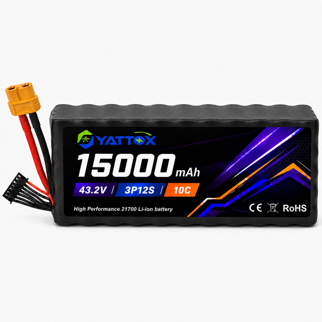 Yattox Long Endurance 43.2V 3P12S 15000mAh XT90-S Drone FPV UAV 21700 Lithium-ion Battery Pack