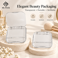 Boîtier compact transparent personnalisé vide pour maquillage, rechargeable, pour poudre compacte et palette de blush, emballage cosmétique OEM ODM en gros