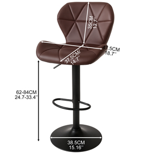 Chaise de <span class=keywords><strong>bar</strong></span> élégante avec repose-pieds annulaire, vérin à gaz réglable et siège rembourré moderne pour <span class=keywords><strong>bar</strong></span> à domicile - Product Image 2