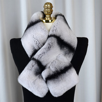 Nouvelle mode hiver femmes fourrure écharpe Double face épaissie Chinchilla couleur réel Rex lapin fourrure cryptographique cryptage fourrure