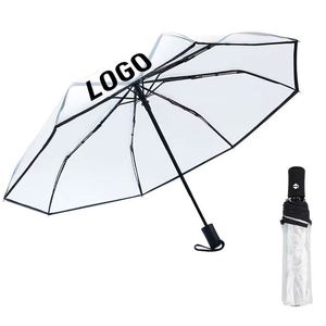 Parapluie pliant transparent POE au design moderne, style japonais, avec panneau en dentelle et cadre métallique, idéal pour la pluie - Product Image 3