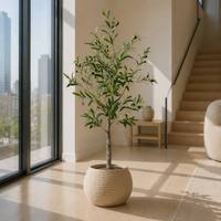 Plante artificielle en feuilles d'olivier pour hôtel, salon, intérieur, extérieur, maison, restaurant, bureau, décoration commerciale