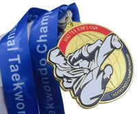 Médaille personnalisée NRW Allemagne 3D Cheval Karaté Taekwondo Aikido Judo en finitions Or Argent Bronze